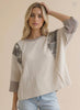 Oatmeal/taupe loose fit camo top