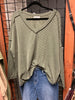Olive Zenana textured longsleeve