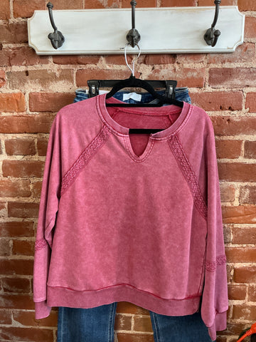 Red mineral wash Sweatshirt