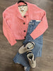 Hot pink button down