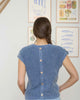 Mineral wash sweater w/button detail