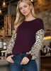 Burgundy, leopard basic top