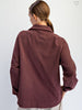 Dark cherry quarter button pullover