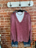 JOA Burgundy mineral wash sweater