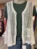 White crochet button down vest