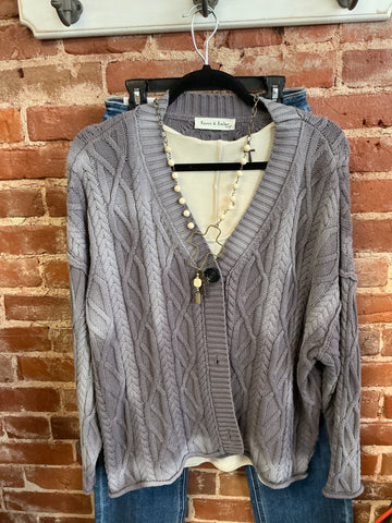 Aaron & Amber wash grey Cardigan