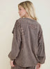 J Her brown/leopard top w/tassel on front