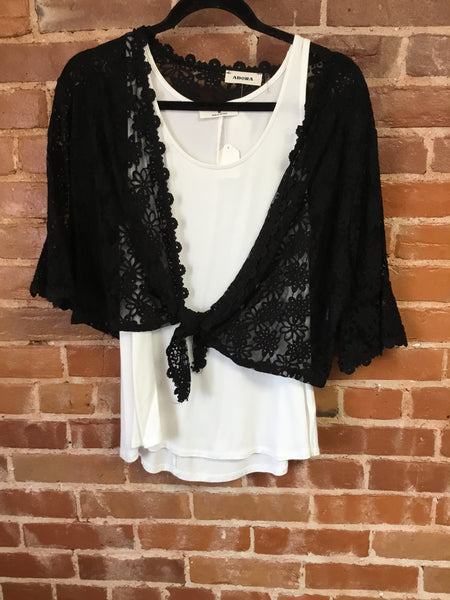 Black Adora Lace Shaw