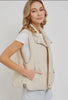Beige quilted vest