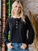 7th Ray black button top