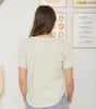 Cream basic round neck top