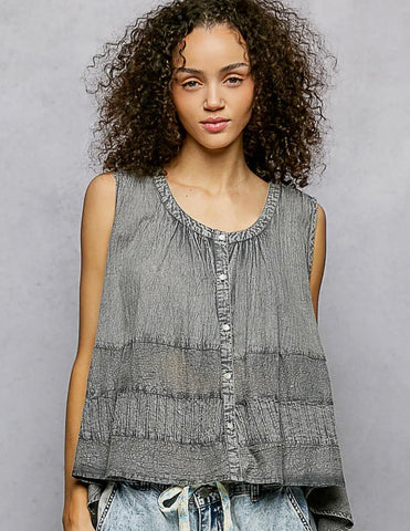 POL crochet woven top