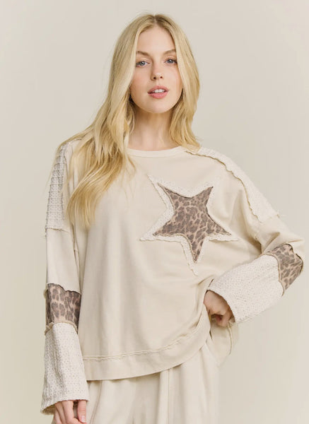 J Her mineral washed leopard top