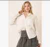 White gauze button down