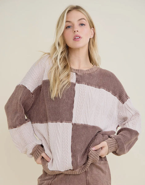 J her color block top