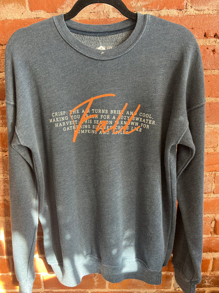 Fall crewneck sweatshirt