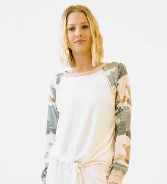 Cream/camo top