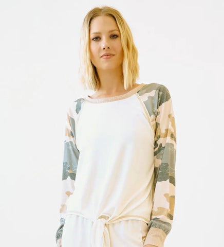 Cream/camo top