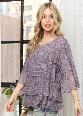 Purple scalloped edge top