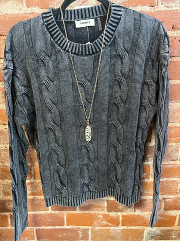 Charcoal adora mineral wash sweater