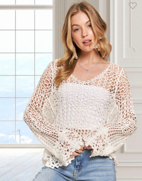 White crochet top