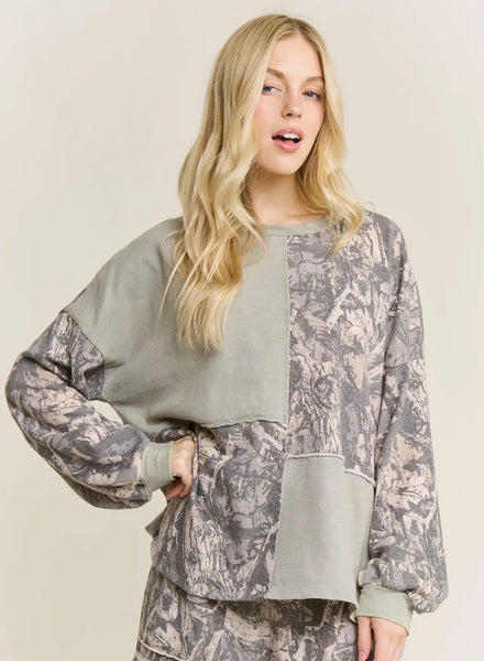 J Her olive/camo sweatshirt