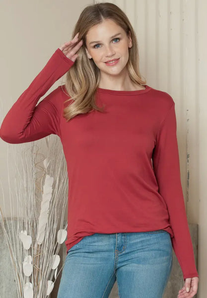 Faded red basic top