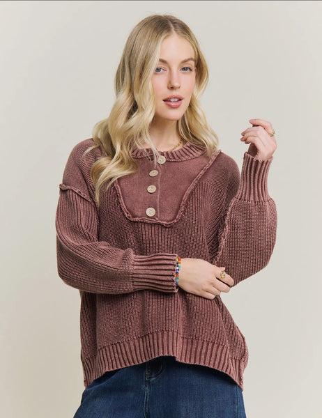 Brown Henley sweater