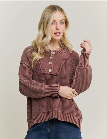 Brown Henley sweater