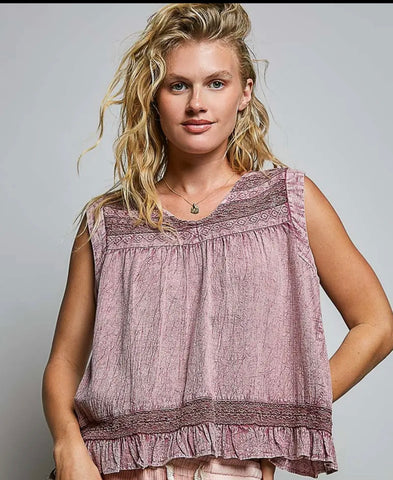 POL V-neck open back top