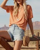 Orange mineral wash top