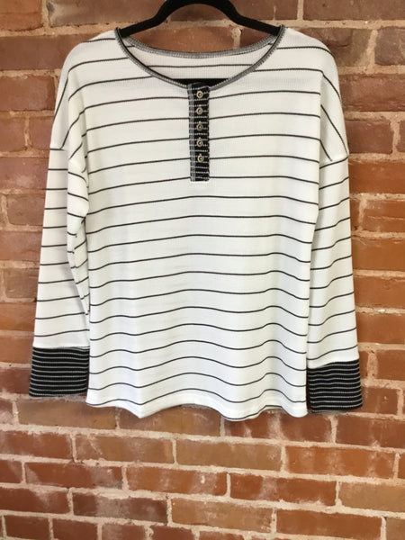 White & Black Striped Long sleeve