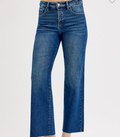 Risen straight ankle Jean