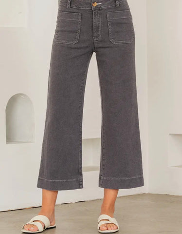 Charcoal wide leg Jean