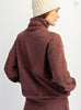 Dark cherry ribbed quarter zip pullover