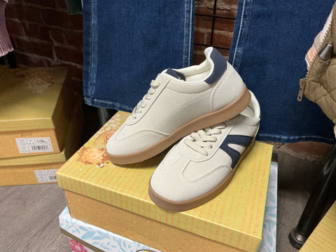 Beige and Navy Very G Sneakers