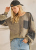 Charcoal/olive mineral wash top