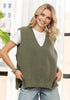 Olive vest w/side button detail