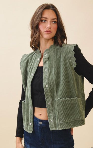 Olive corduroy vest