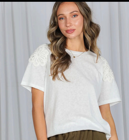 Vine & love embroidered top