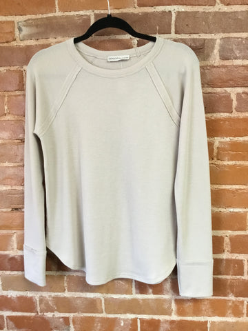 Cream Zenana Waffle Knit Long Sleeve