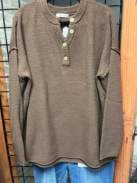 Curvy Henley sweater