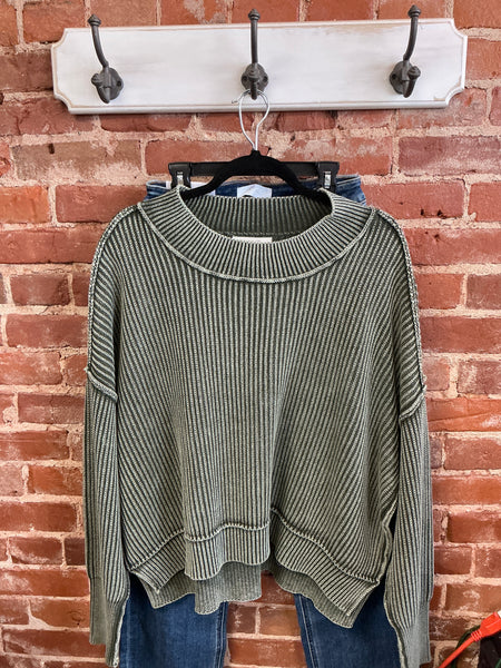 Zenana olive sweater