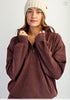 Dark cherry ribbed quarter zip pullover