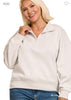 Curvy fleece half zip sweatshirt
