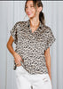 Leopard button down top