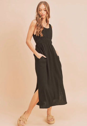 Black maxi dress w/back detail