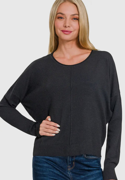 Black zenana sweater w/dolman sleeve