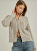 Mineral washed sage grey zip up sweater