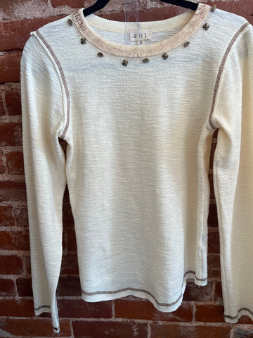 POL long sleeve w/stud detail